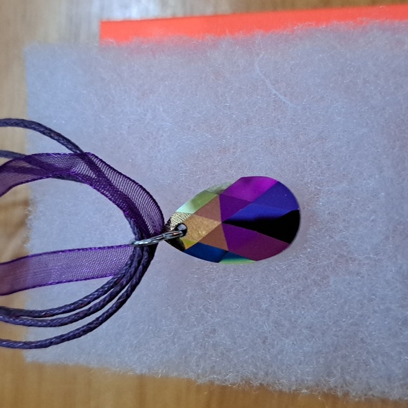 Lilac Garden Crystal Teardrop Necklace - Picture 6 of 6